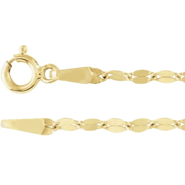 14K Yellow Gold 1.9 mm Keyhole 18" Chain
