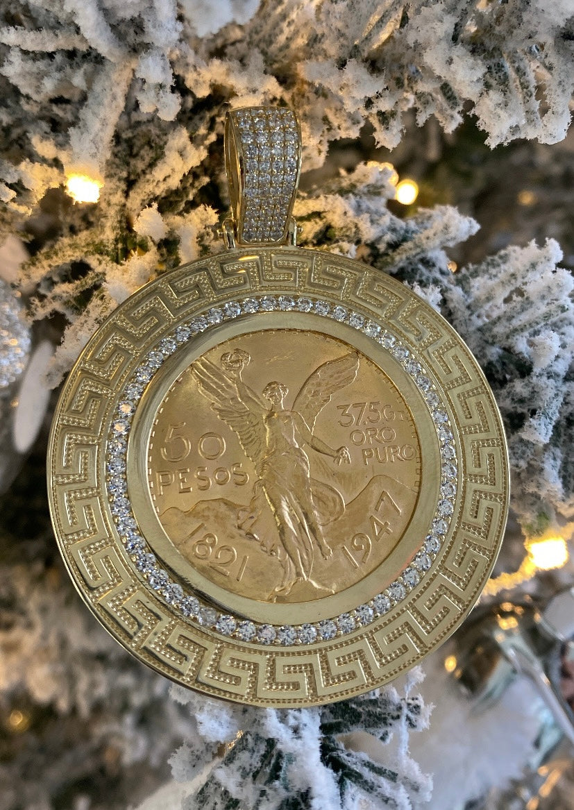 14kt Greek Coin Bezel Pendant (*Centenario not included)