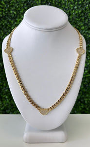 14kt Gold Heart Monaco Ladies Chain