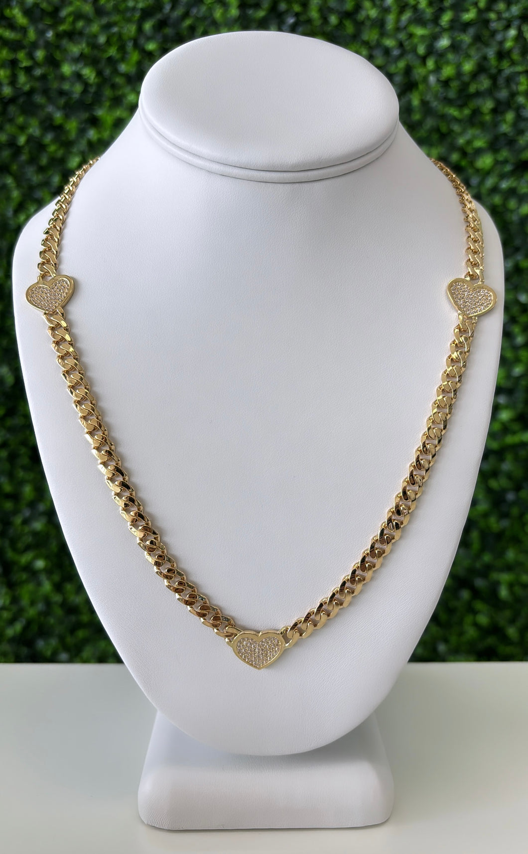 14kt Gold Heart Monaco Ladies Chain