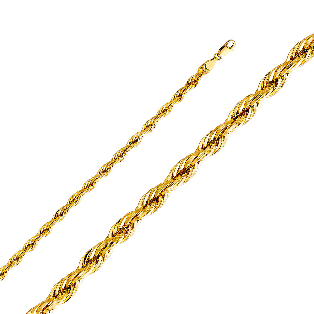 14KY 5mm Hollow DC Rope Chain (24")