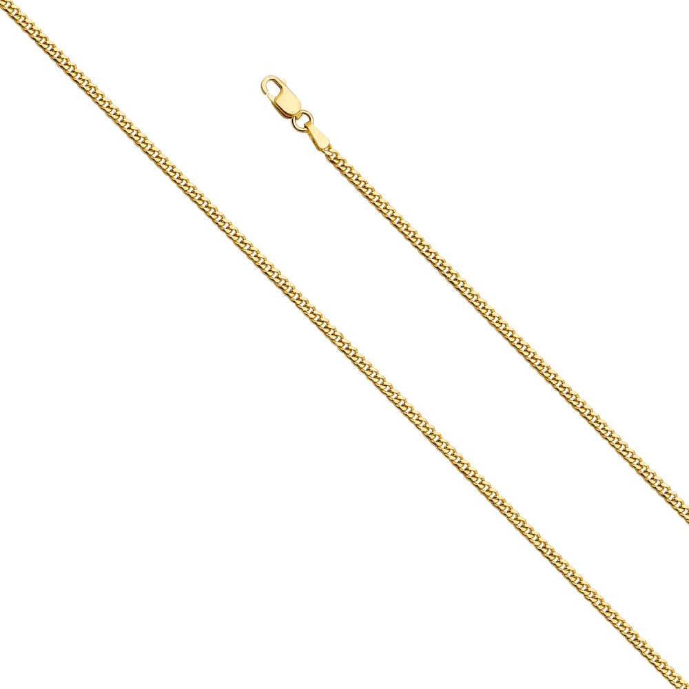14KY 2.2mm Solid Miami Cuban