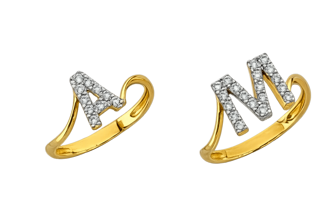 14KY CZ Initial Ring