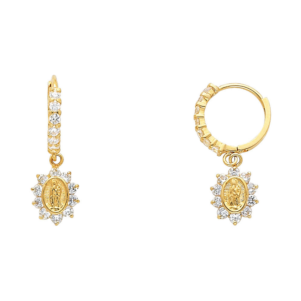 14KY Guadalupe CZ Huggies Earrings