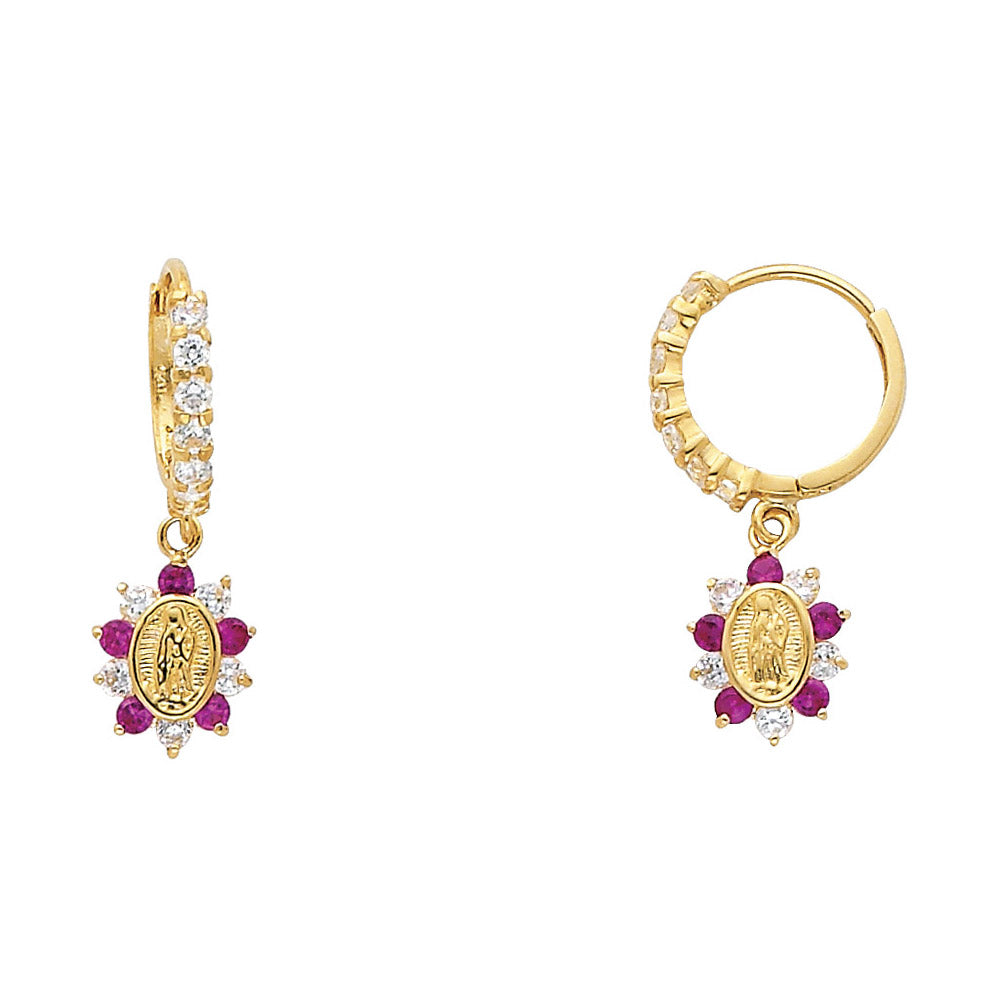14KY Guadalupe CZ Huggies Earrings