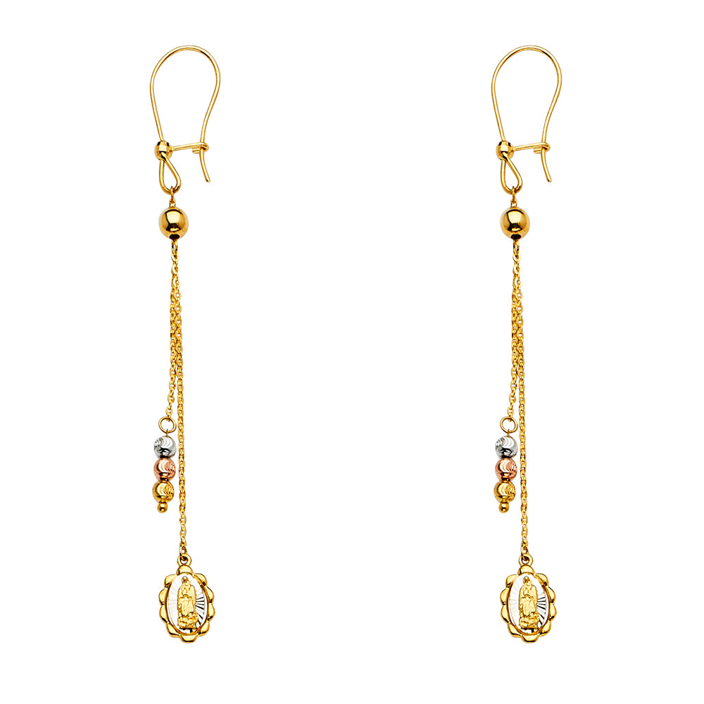 14K 3C Guadalupe Hanging Earrings