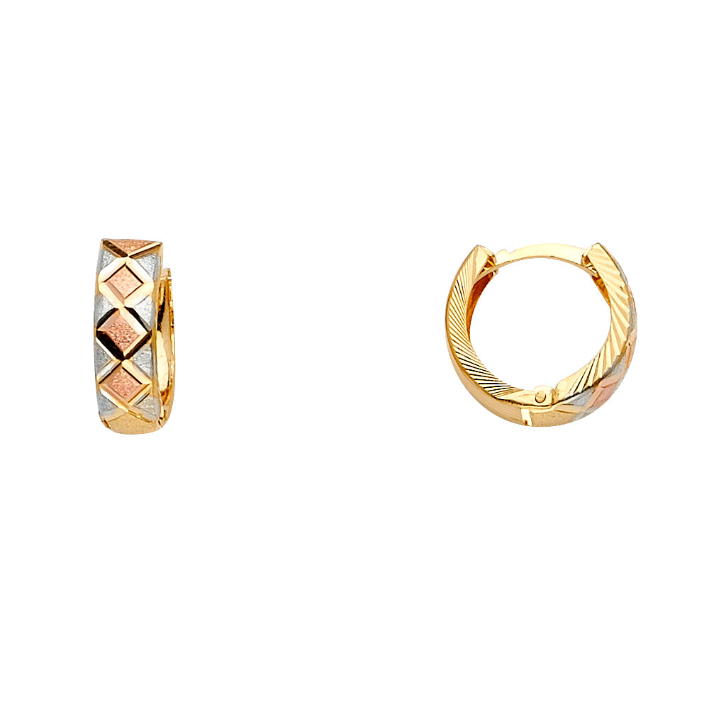 14K 3C Huggies Earrings