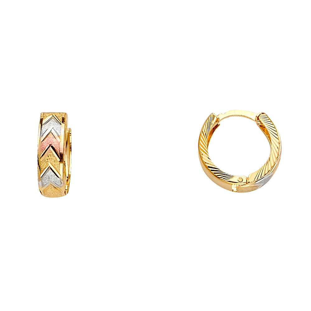 14K 3C Huggies Earrings