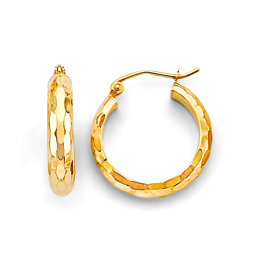 14KY Shiny DC Hoop Earrings