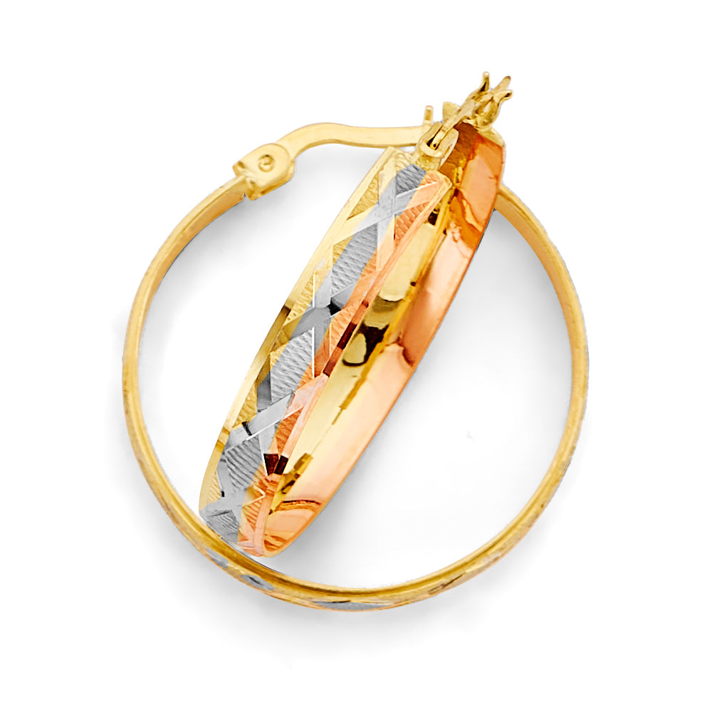 14K 3C DC Hoop Earrings