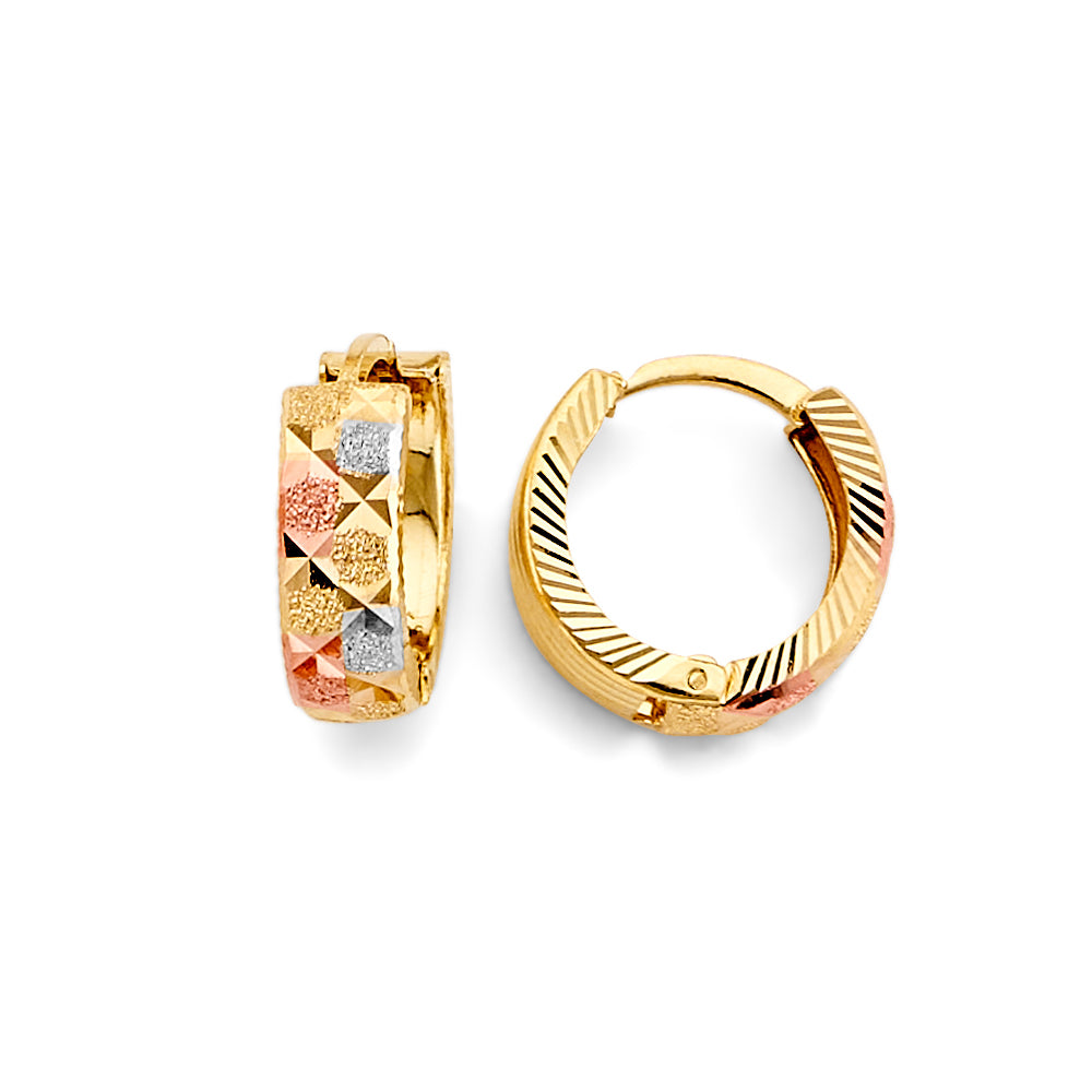 14K 3C DC Huggies Earrings