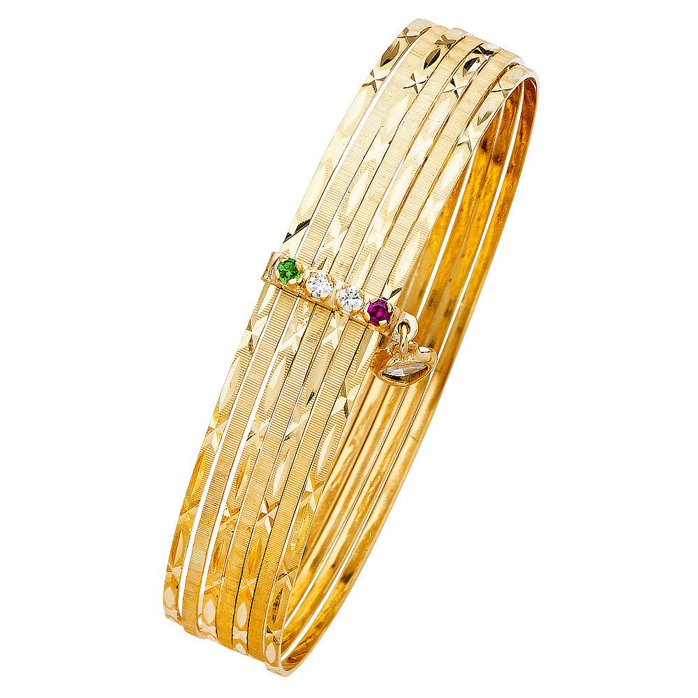 14KY 7 Days Solid Bangle