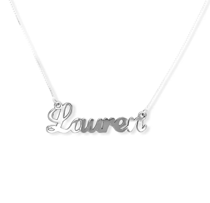 Sterling Silver Bold Script Custom Name Necklace