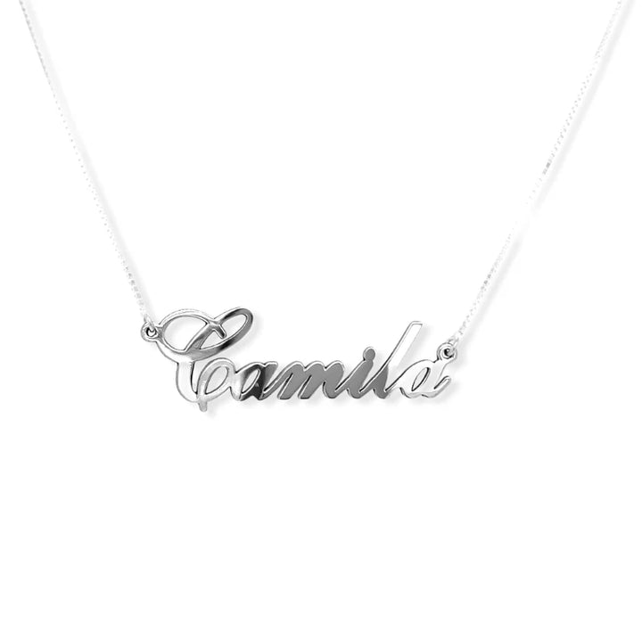 Sterling Silver Classic Script Custom Name Necklace