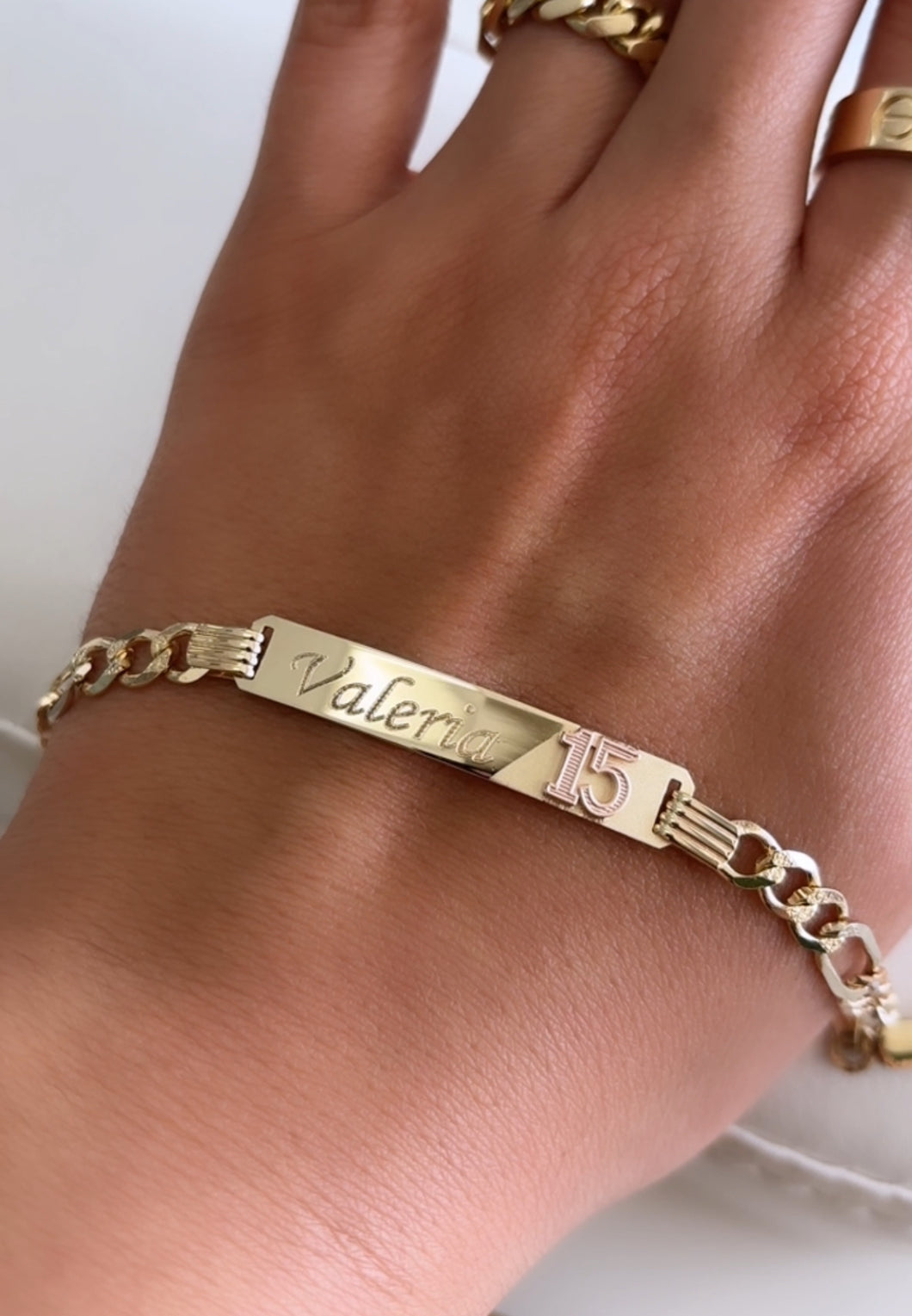 14kt Gold Quince ID Bracelet