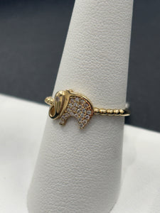 14kt Gold Elephant CZ Ladies Ring