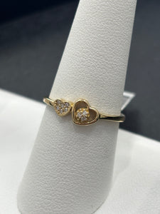 14kt Gold Heart CZ Ladies Ring