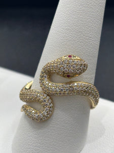 14kt Gold Fancy Snake Ladies Ring