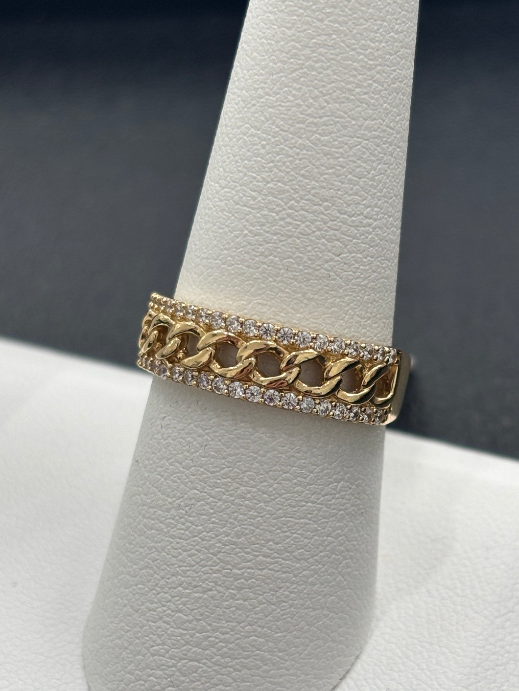 14kt Gold Miami Cuban CZ Ladies Ring