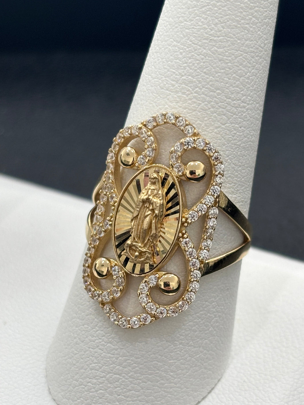 14kt Gold Virgen de Guadalupe Ladies Ring