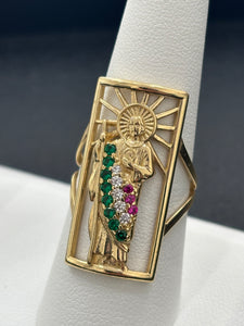 14kt Gold San Judas Ladies Ring