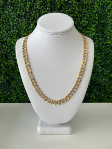 14kt Cuban Diamond Cut Chain 9.5 mm 24"