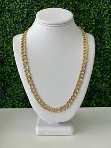 14kt Cuban Diamond Cut Chain 9.5 mm 24"