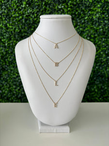 14kt Initial CZ Necklace- ALL LETTERS AVALIABLE!