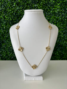 14kt Gold Clover Dcut Necklace