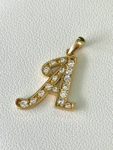 14kt Gold Small Script Initial Pendant