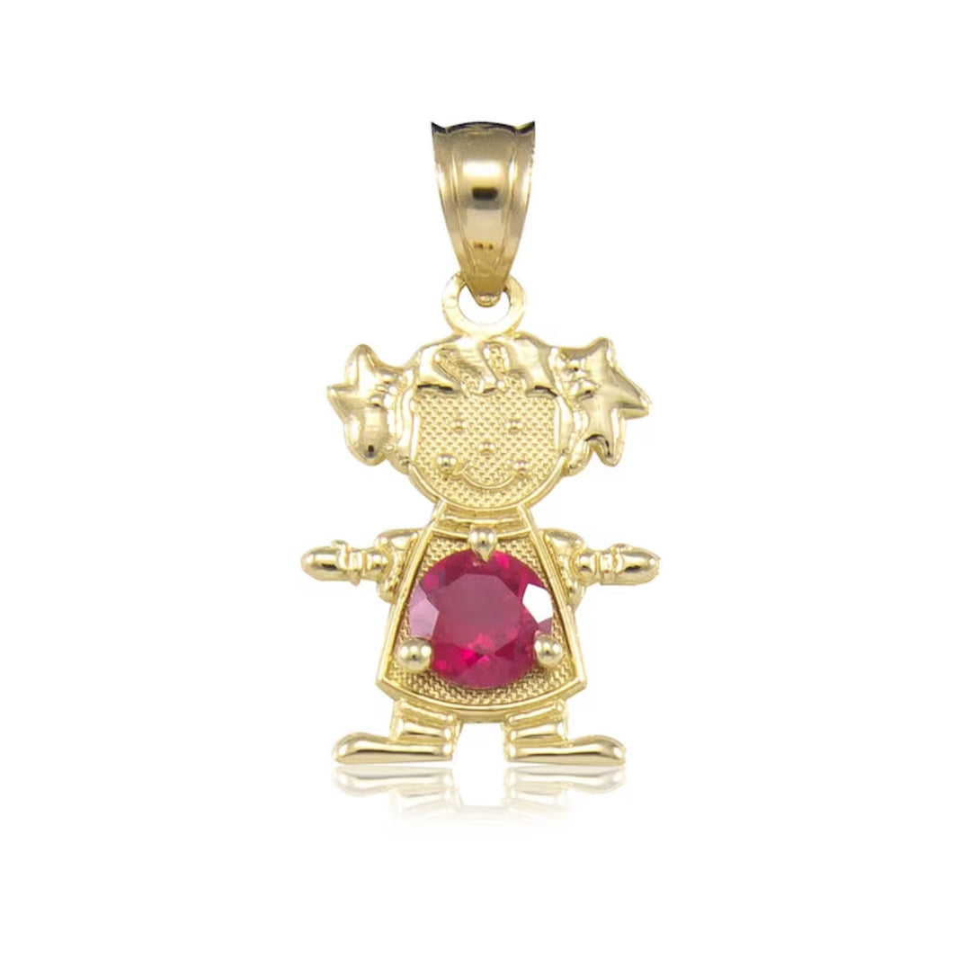 14kt Gold Kid Birthstone Pendants