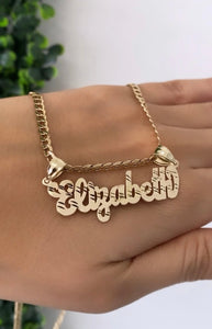 14kt Gold Custom Cursive Nameplate Pendant