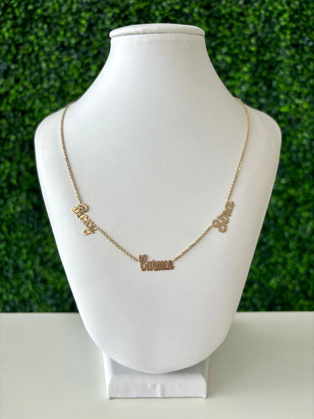 14kt Gold Custom 3 Name Necklace