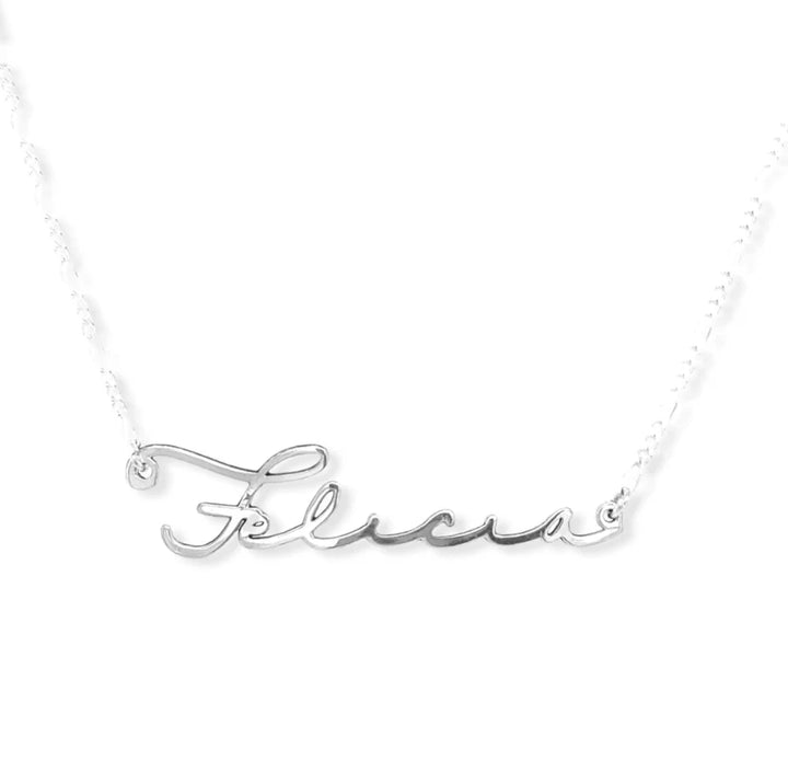 Sterling Silver Custom Signature Style Name Necklace