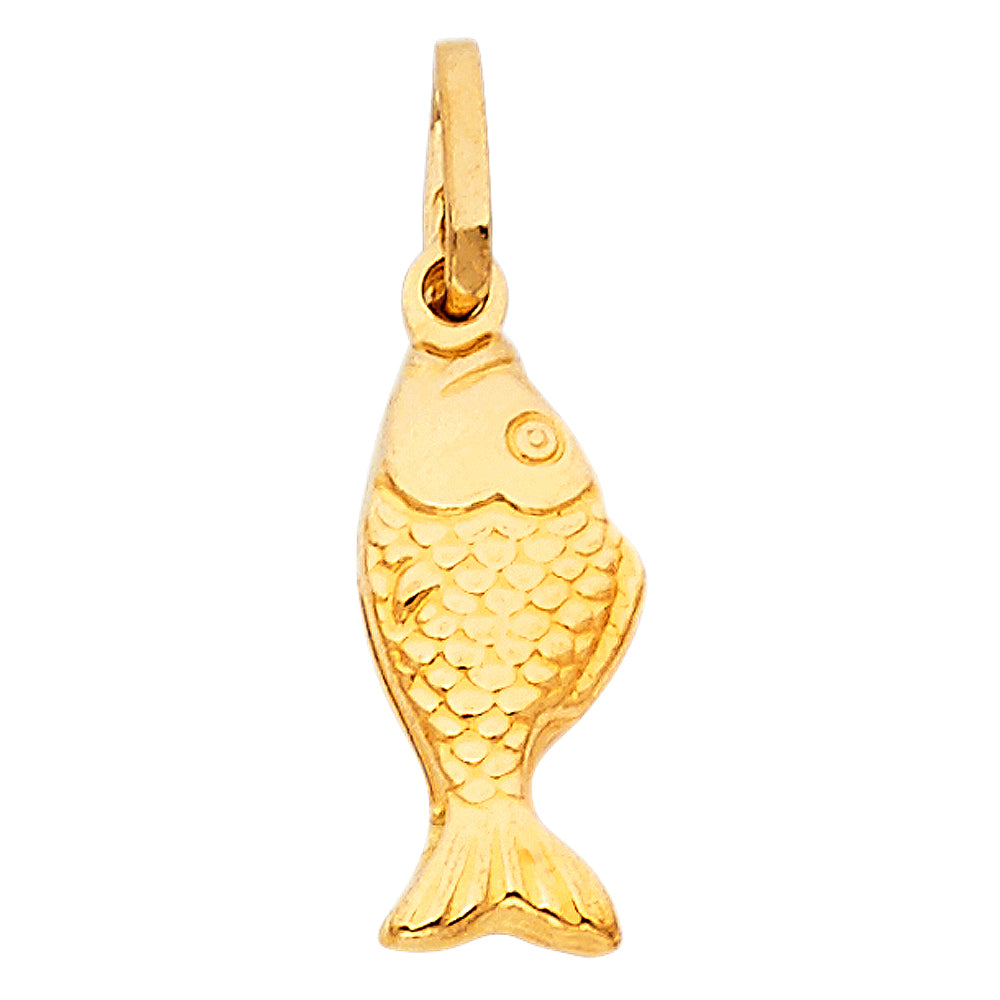14KY Hollow Fish Pendant