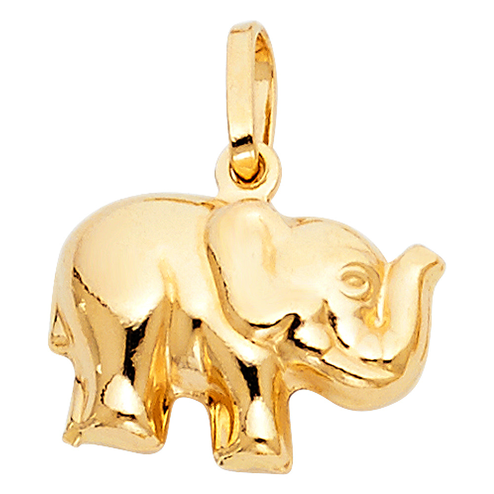14KY Hollow Elephant Pendant
