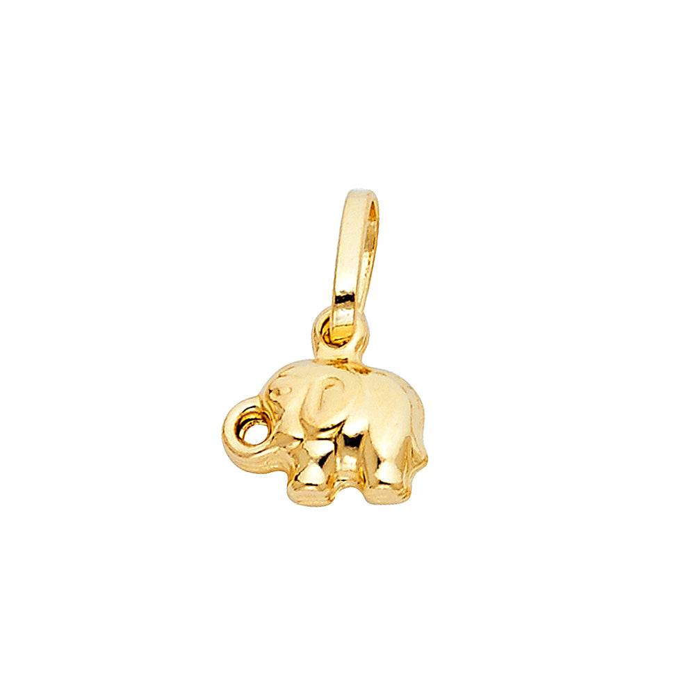 14KY Small Hollow Elephant Pendant