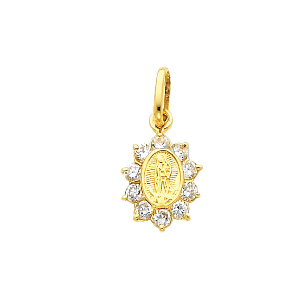 14KY CZ Small Guadalupe Pendant