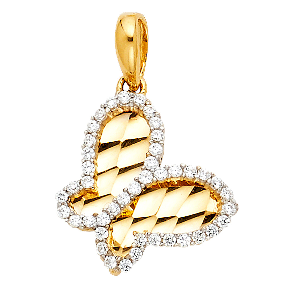 14K 2T Butterfly Pendant