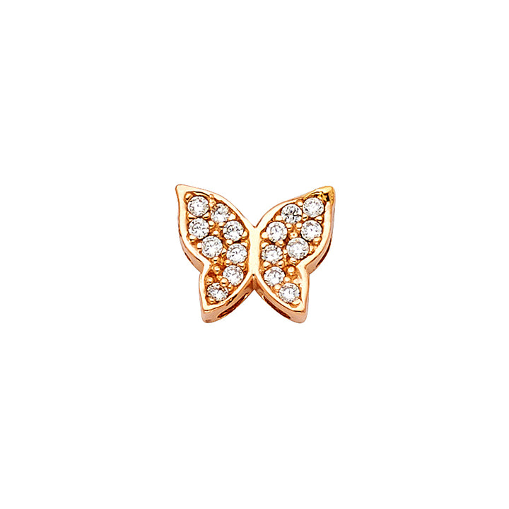 14KY CZ Butterfly Pendant