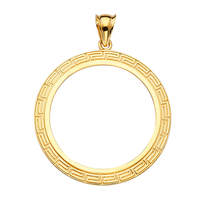 14ky Gold Greek Bezel w/ 22kt Original (50 Pesos) Mexico Centenario