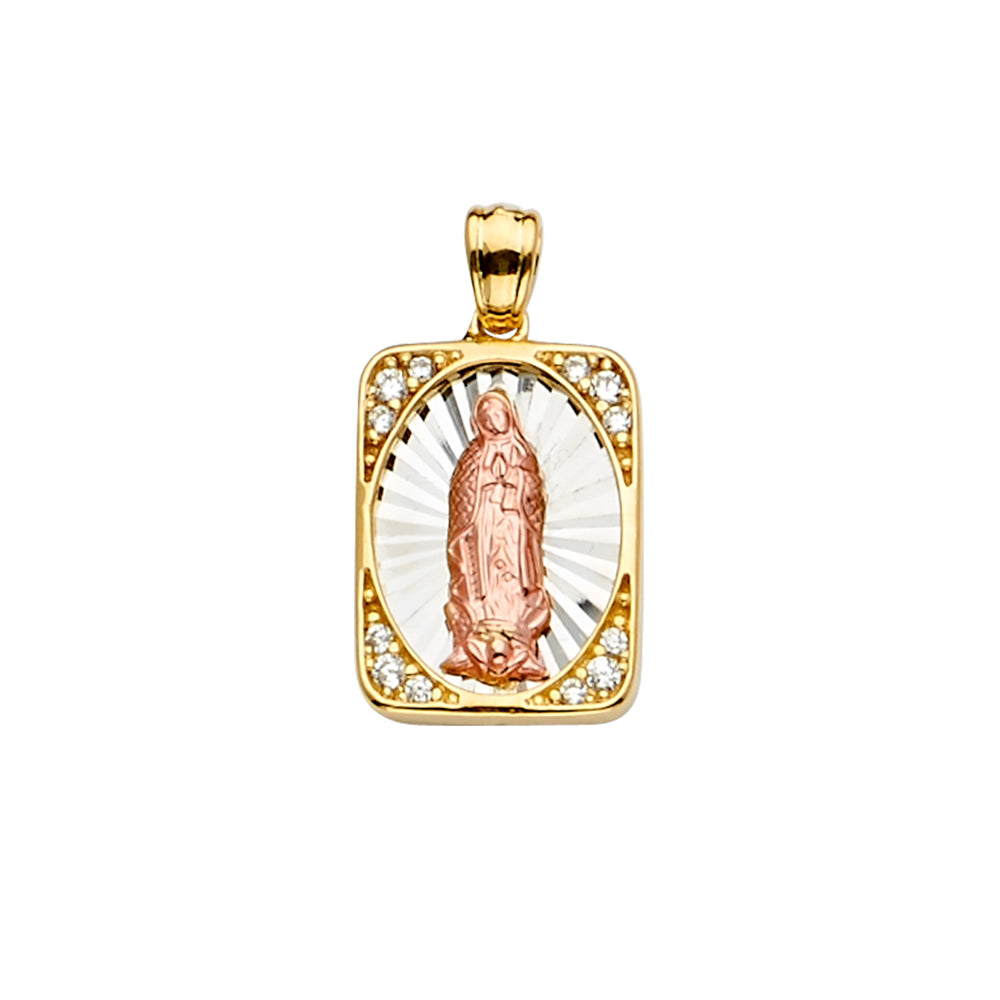 14K Tri-Color Guadalupe Pendant