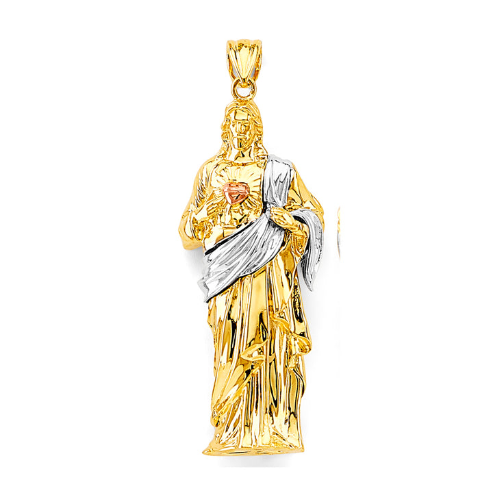 14kt Gold Sagrado Corazon 3D Full Body Pendant