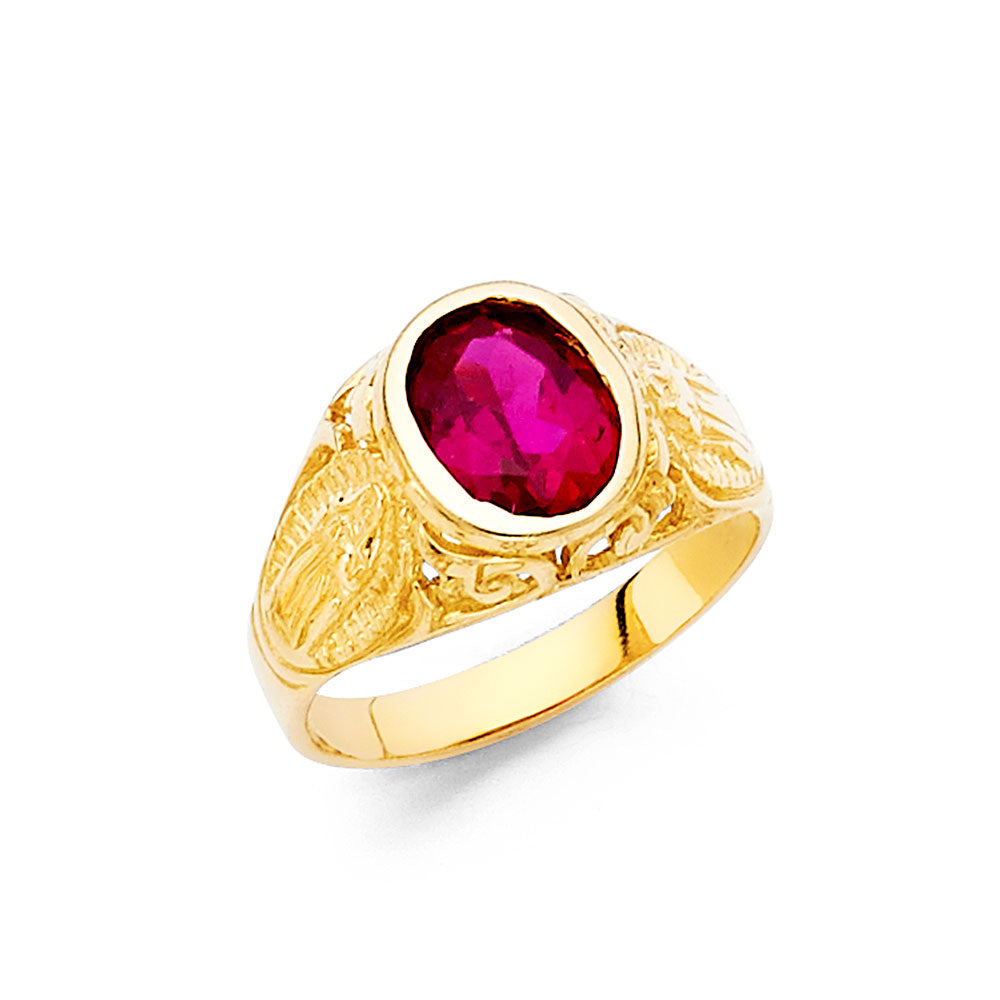 14KY Oval Virgen de Guadalupe Ring