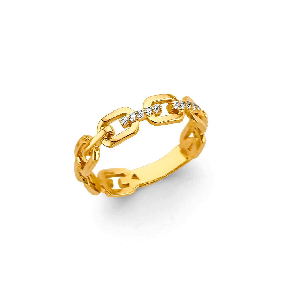 14KY Link Style Ring
