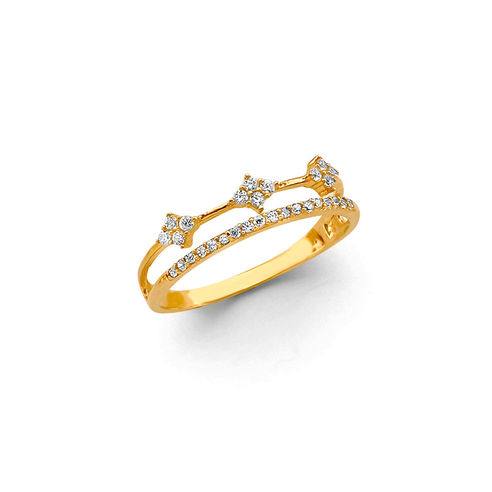 14KY Fancy Clover Ladies Ring