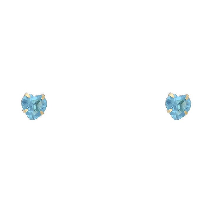 14KY 5mm Heart CZ Stamping Screw Back Stud Earrings