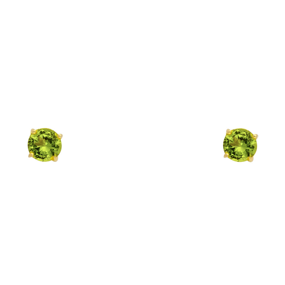 14KY Round 3mm Birthstone Stud Earrings
