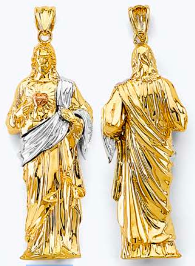 14kt Gold Sagrado Corazon 3D Full Body Pendant