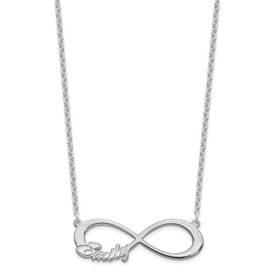 Sterling Silver (.925) Custom 1 Name Infinity Necklace